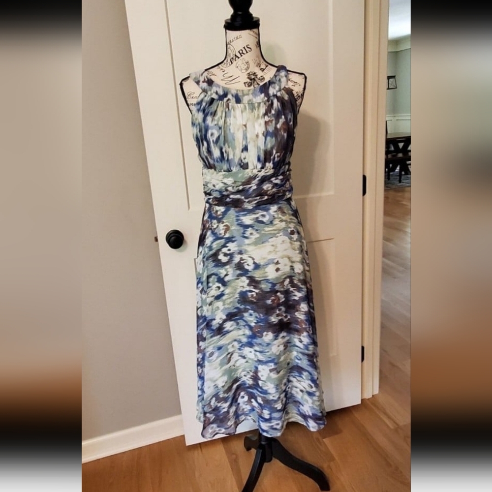 Abstract Spring Midi dress-NWT